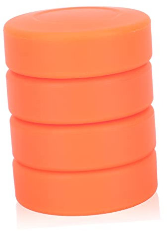 PAMINGONO 4stücke Hockey Pucks Trainingspucks Aus Langlebigem Gummi Einstellbare Härte Für Eishockey Rollhockey-übungszubehör Gleichmäßiges Gleiten Glatten Flächen Für Spieler Teams Und Vere