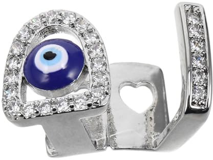 GAROZATION Schmuck Für Und Glänzende Strasssteine Evil Eye Für Cosplay Und Style Für Halloween-kostüme Vielseitig Einsetzbar Silberne Zahnkappen Mit Luxuriösem Zirconia