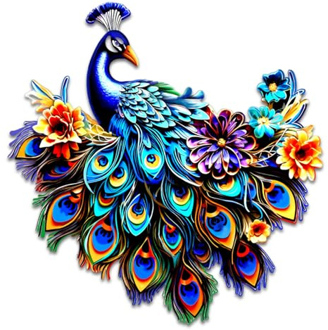 Metal Peacock Wall Art - Creative Iron Bird Decor for Outdoor Garden Fence Decorations