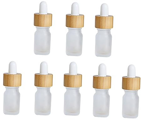 PLAFOPE 8pcs Fragrance Glass Dropper Bottles Lid Essential Oil Dispenser for Travel