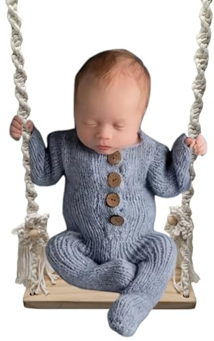 Newborn Photography Props, Wooden Newborn Swing Photo Prop, Swing Chair Photography Tool for Garden Indoor Photoshoot