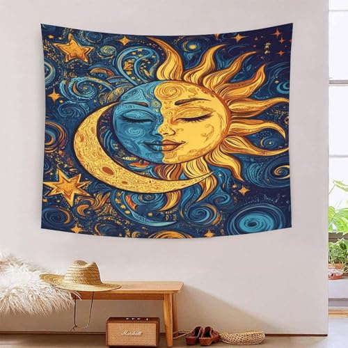 Bohemian Hippie Wandteppich - Psychedelisches Mandala Kunst Für Zimmer, Wohnzimmer & Yoga-Räume 130cmx150cm