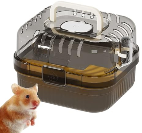 Trasportino per criceti da viaggio, per piccoli animali, portatile, leggero e ventilato, con borsa da corsa, per viaggi, auto, trasporto, visite all'aperto