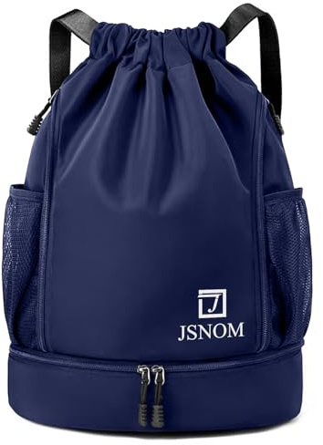 JSNOM Mochila Cuerdas Mujer Hombre: Mochilas Bolso Casual de Tela Cuerda Bolsa Gimnasio con Cordón Deporte Talega Saco Playa Para Viajes Deportiva Yoga Grande Gymsack Para Unisex Hombre (Azul)