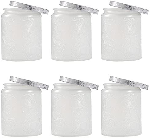 HOODANCOS 6pièces Pots à Bougie Verre Émaillé Contenants pour Bougies Parfumées Accessoires Artisanaux pour Décorations De Fête Et Ambiance Romantique