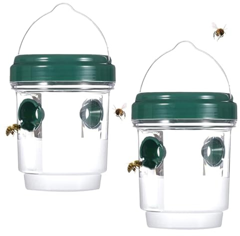 Piege Frelon Asiatique,Piege A Guepes Et Frelons Exterieur À Suspendre,Kit Piege A Frelon pour Bouteille Plastique Interieur,Cadeaux pour la fête des Abeilles (2 X Vert)
