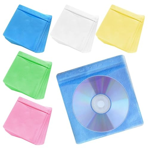 LCIEFKAE Sac À Mémoire De CD en 100 Parties, Couvercle De Protection du CD, Sacs De Stockage Transparents, Accessoires De CD.