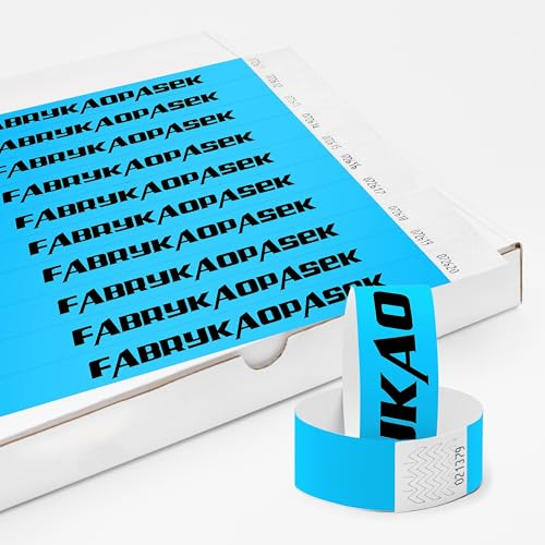 Personalisierbar Einlassbänder aus Tyvek 500 Stück - 25x255 mm Hellblau | Mit Aufdruck oder Logo, Events, starke Klebstoffbindung, Antiallergen - Selbstklebend und Wasserdicht Festival Armbänder