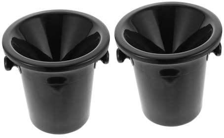 Luxshiny Escupidera para Cata De Vinos Negra De Plástico Doble Asa, Cubo De Hielo Redondo Multifuncional para Eventos y Bodegas, Pack De 2 Unidades