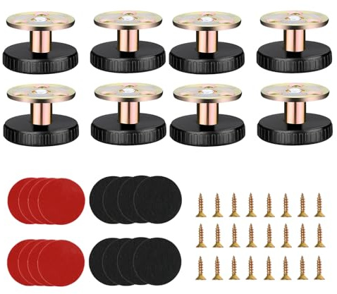 8 Pièces Pied de Meuble Reglable 27-40mm Pied de Support de Meubles | Pied de Meuble 27-40mm Pieds d'Appareil Réglables Pied Lit Réglable pour Meubles Tableaux Pied Meuble Reglable Hauteur(Doré)