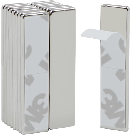 16 Piezas Imanes Adhesivos 40x10x2mm, Imanes Neodimio Potentes Fuertes Rectángulo imanes de Neodimio Imanes pequeños Iman Potente para Pizarra Magnetica Presentación Manualidades Fotos