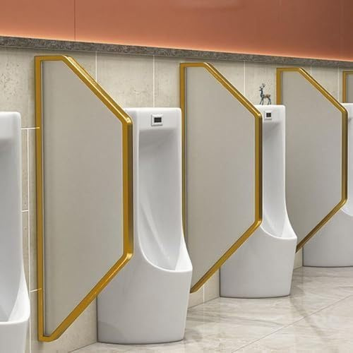 PP-Vic Sichtschutzwand Für Herrenurinale, Wandmontierte Urinaltrennwand, Urinal-Schutzwand Aus Edelstahl, Badezimmertrennwand Mit Gehärtetem Glas, Trennwand Für Öffentliche Toiletten,Metallisch