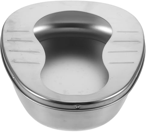 Homoyoyo Bassin de Lit en Acier Inoxydable sans Couvercle Grosse Capacité pour Hommes et Femmes Portable et Stable Adapté aux Patients Alités Soins à Domicile et Voyages Urinoir