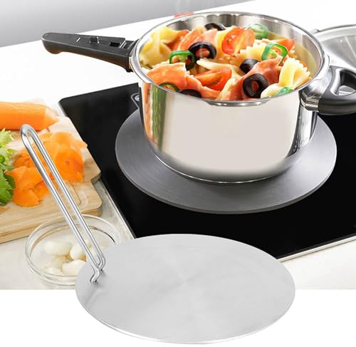Generic Induktionsplattor Av Rostfritt Stål för Gaselspis, Hållbar Värmespridare för Keramisk Järnpanna, 9,4 Tum Induktionsspis Värmespridare för Matlagning i Köket (22 cm)