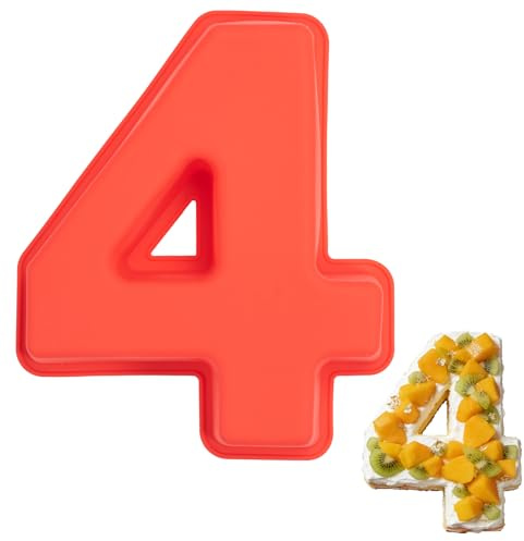 Vinuwu Stampo in silicone con numeri, numeri grandi, antiaderente, per torte, torte di compleanno, anniversari, pane (4)