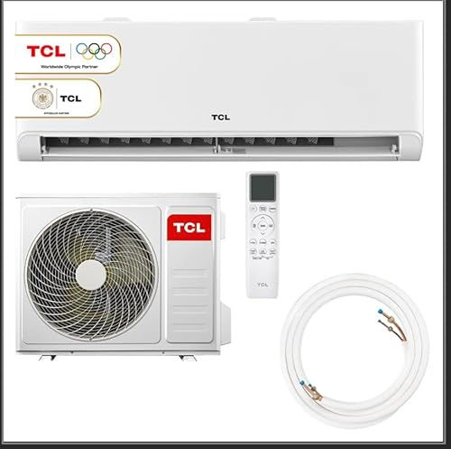 TCL Climatiseur split 18000 BTU BreezeIN avec WIFI, commande vocale, pour 52 m² – 4 en 1 : chauffer, refroidir, déshumidifier, ventiler – avec mode antigel 8 °C, Éco & Turbo.