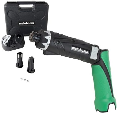 Metabo HPT 3.6V Lithium Ion Cordless Screwdriver Kit, Compact and Lightweight Power Screwdriver with 2 x 1.5Ah Batteries and Quick Charger, 21 + 1 Clutch Settings and Built-In LED Light, DB3DL2