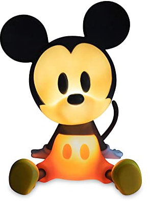 Disney Mickey Mouse Figural Mood Light | Nightstand Table Lamp with LED Light for Bedroom, Desk, Living Room | Home Decor Room Essentials, Cute Gifts and Collectibles | 6 Inches Tall