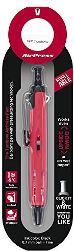 Tombow BC-AP32 Kugelschreiber Airpress Pen, rot, mit Drucktechnik, Blisterverpackung
