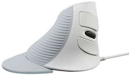 KUANDARMX Mouse Verticale Mouse Verticale Ottico Mouse Verticale Design Ergonomico con Cavo Previene Il Disturbo del Tunnel Carpale Sindrome Rsi per Mano Destra, White