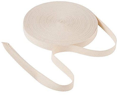 PandaHall 50 Meter 20 mm Baumwoll-Wimpelband, Leinenköperband, Fischgräten-Bänder zum Nähen, Schneidern, Änderungen, Handwerk