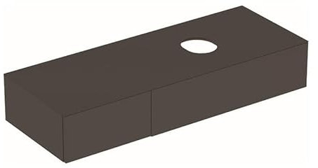 Geberit VariForm Unterschrank für Aufsatzwaschtisch, zwei Schubladen, Ablagefläche, Geruchsverschluss, Breite 135 cm, 501.178.00.1, Farbe: Weiß