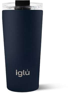 iglu Reusable Coffee Cup | Thermal Insulated Stainless Steel Travel Mug with Screw Lid | Leakproof & Double Walled - Great for Hot & Cold Drinks | Premium Eco-Friendly Gift (Blue Lagoon, 16oz)