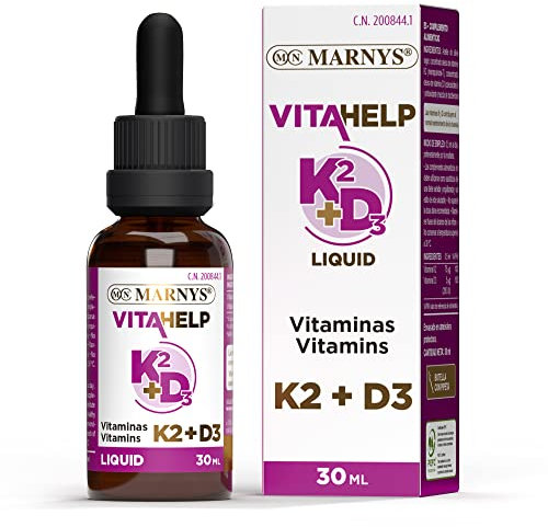 Marnys Vitamina K2-D3 Líquida, Huesos y Circulación Saludables, Botella con Pipeta 30 Ml 80 g