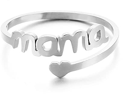 RWQIAN Anello Donna con Nome Personalizzato Cuori Anelli Regolabile Regalo per Compleanno Anniversario di San Valentino