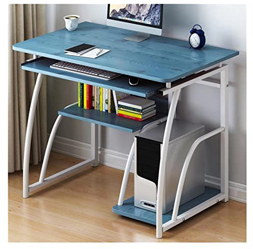 Laptop-Tisch Computertisch Einfach Pc. Tisch-Laptoptisch mit Aufbewahrungsregal Home Office-Studienschreibtisch Pc. Workstation mit. Zentralprozessor Stand- und Tastaturablage, einfache Montage Arbeit
