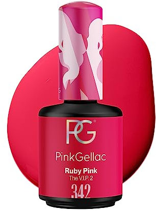 Pink Gellac UV Gel Nagellack - 342 Ruby Pink 15 ml - Lang Anhaltend UV Nagellack Rosa - Gel UV für 14 Tage Nägel in Salonqualität - Made in Holland
