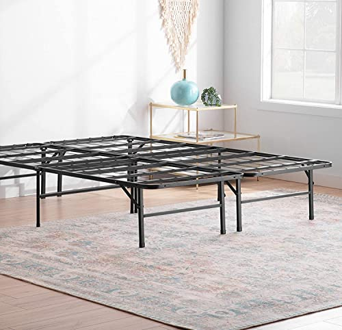 Linenspa Metallbett mit Lattenrost – Klappbett – 33 cm Stauraum unter Bettgestell – Montage in 5 Minuten – Bett 80x190 cm, Schwarz