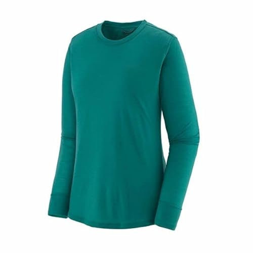 Patagonia Women's Long-Sleeved Cap Cool Merino Shirt Skline Borealis Green (as3, Numeric, Numeric_34, Numeric_36, Regular, Regular)