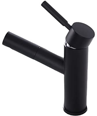 Bathroom Faucet Single Handle Bathroom Sink Faucet Countertop Installation, Basin Mixer Tap with Pull out Sprayer, Hot and Cold Adjustable, for Kitchens, Washstand and Motorhomes, Brass,black a