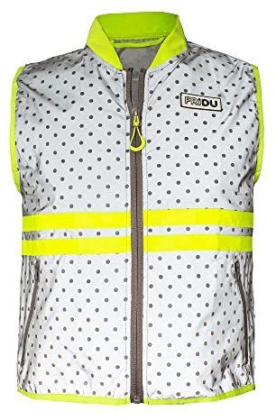 Fridu Warnweste für Kinder, vollreflektierende Sicherheitsweste, Reflektorweste Auto, Fahrrad (Silber Gepunktet, 5-7 Jahre (111-122))