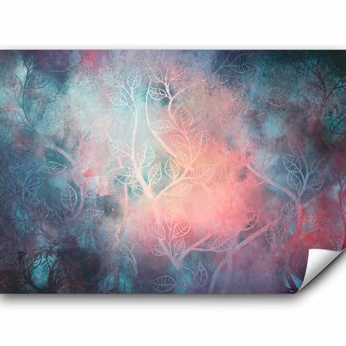 murando Fototapete Premium-Vlies ornamente Blätter 350x256cm Foto Tapete Schlafzimmer Wohnzimmer Vliestapete XXL Wandtapete Motivtapeten Bildtapete 3d Effekt Wand Dekoration Flur Baum Zen Orient rosa