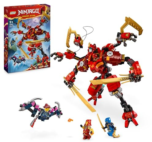LEGO NINJAGO Kai’s Ninja Climber Mech Toy Set, Buildable Action Figure for 9 Plus Year Old Boys, Girls & Kids with 4 Character Minifigures Incl Kai for Independent Play, Birthday Gift Idea 71812