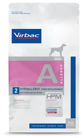 Virbac HPM Canine Allergy Hypoallergenic A2 3KG - Hunde Futter - Mittelgroß - Lachs Geschmack - 3 Kilogramm