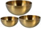 UPKOCH Lot de 3 bols en acier inoxydable - Bol coréen doré - Salade de légumes - Bol à soupe - Bol de service Udon - Pour soupe chaude, céréales, riz - 15 cm, 20 cm, 25 cm