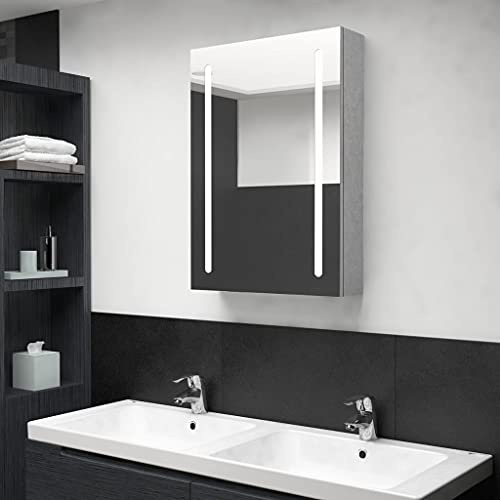 ZQQLVOO Mobile sottolavabo, lavabo a LED, per bagno, grigio cemento, 50 x 13 x 70 cm