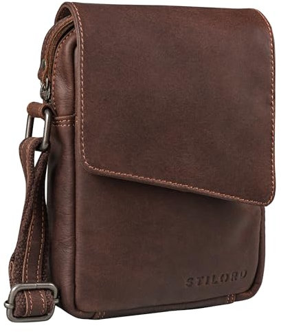 STILORD 'Fridolin' Kleine Umhängetasche Herren Echtleder - Vintage Ledertasche Schultertasche Leder elegant - Messenger Bag Handtasche klein, Farbe:torres - braun