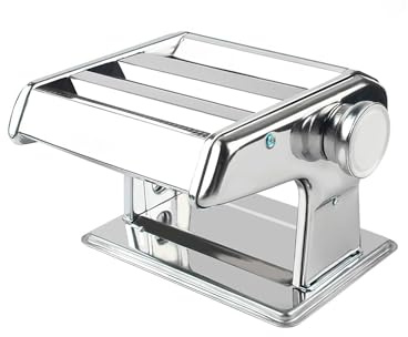 Máquina manual para pasta fresca con mango extraíble – Máquina para hacer pasta con 9 posiciones de corte para espaguetis y lasaña, de acero, 20 x 15 x 25 cm