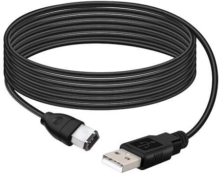 RIIEYOCA 1,8m Usb 2,0 Tipo A Maschio a Ieee 1394 Firewire 6pin Maschio Adattatore Dati Cavo Convertitore per Fotocamera Digitale, Videocamera, Portatile, Dv, Nero