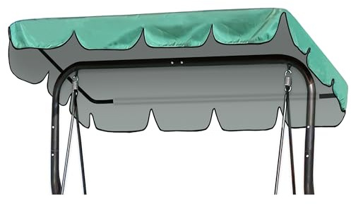 SHEPIN Hollywoodschaukel Dachbezug 210 x 145 cm, 420D Oxford-Tuch Hollywoodschaukel Ersatzdach 3 Sitzer, Wasserdicht Universal Dach für Hollywoodschaukel, UV-Schutz Sonnendach (Grün)