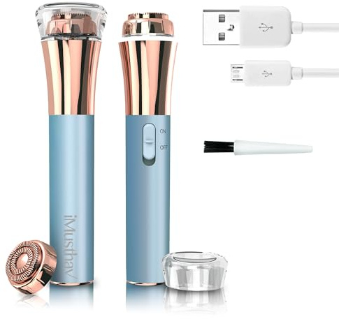 Professional Fast, Precise, Painless Facial Hair, Lips and Chin Remover for Women, USB Rechargeable Facial Epilator, 18K Gold-Plated Hypoallergenic 13mm Dual Ring Floating Head, 360° LED Light