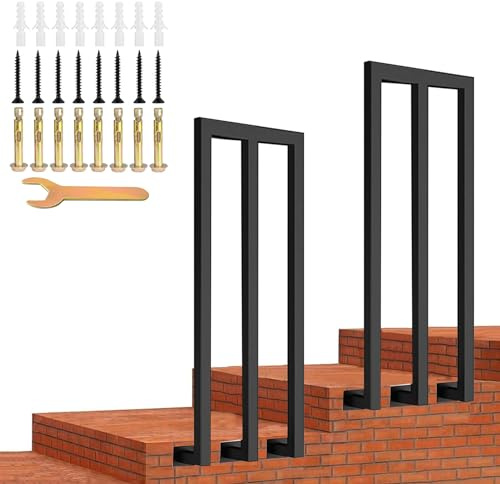 SCGSJZH Ringhiere per Scale, Corrimano Antiscivolo a Forma di U/M Ringhiera a Montaggio Laterale, Barra di Supporto 45-110 cm per Giardino, Corridoio, Soffitta, Interno, Esterno (M, 95cm)