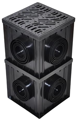 Hofablauf Belastungsklasse C250 Hofsinkkasten Gully Entwässerung 300x300mm 300x600mm Gussrost 25 Tonnen Verschiedene Designs (Welle mit Aufsatzkasten)
