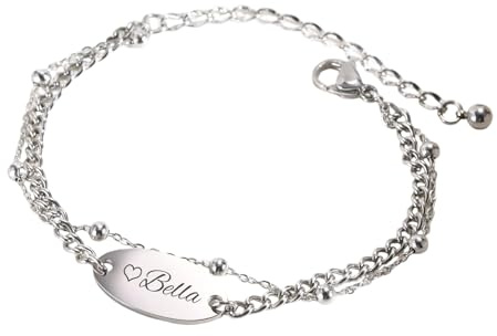 XUANPAI Armband mit Gravur Buchstaben - Trauzeugin Armband Personalisiertes Freundschaftsarmband mit Namen Schwester Geschenk Armbänder Damen Mädchen beste Freundin Schwesterherz Mutter und Tochter