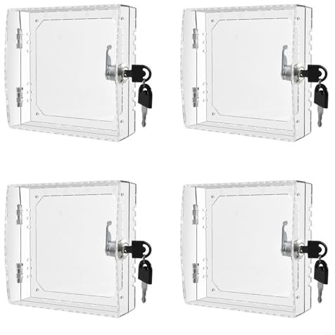 Vilgftyiet 16 * 15 * 6CM Transparent Acrylic Thermostat Lock Box, Lockable AC Lock Box Cover, Thermostat Protection Cover For Home Or Office(4pcs)