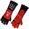 SAFEYEAR 932°F/500°C, Leather Forge Welding Gloves, Kevlar Stitching,Extrme Heat &Fire Resistant Work Gloves for Welding,Fireplace,Stove,Oven,Grill,BBQ,Gardening,Woodburning,16in/40cm,Black-Red